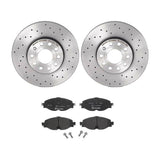 Brembo OE Front Brake Kit (Prem LowMet Pads/Prem Cross Drill UV Coat Rotors) - VW by Brembo KTX4082-BRE