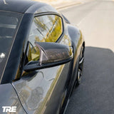 TRE Toyota Supra (MK5) Pre-Preg Carbon Fiber M Style Mirror Covers (2019+) by TRE TR-BFX2PEMCCF