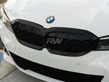 RW Carbon BMW G20 330i M340i Gloss Black Diamond Front Grilles by RW Carbon bmwg20006