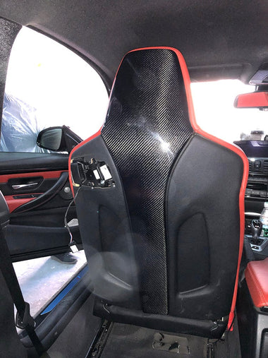 Velt Sport Dry Carbon Fiber Seat Back Trim - BMW F8x / M3 / M4 by Velt Sport VELT-INT-0007