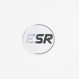 ESR Wheels Silver / White ESR Wheels SR08 Black Caps SR08LOGO-WHT-SLV-B