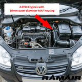 RamAir Performance Foam Induction Kit - VW / Mk5 / Mk6 / 1.9 / 2.0 TDI / Golf by RamAir JSK-120-BK