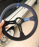 Renown Alcantara Suede / Blue Centerline Renown Chicane Steering Wheel Motorsport Competition / Tricolor ChiMSCb