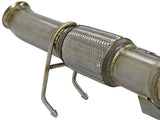 aFe Twisted Steel 3in. 304 SS Catted Series Downpipe 16-18 Ford Focus RS I4-2.3L (t) by AFE 48-33024-HC