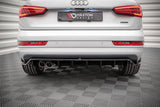 Maxton Design Central Rear Splitter (With Vertical Bars) Audi Q3 S-Line 8U Facelift by Maxton Design AU-Q3-1F-SLINE-RD1G+RD2G