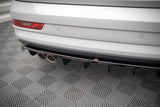 Maxton Design Central Rear Splitter (With Vertical Bars) Audi Q3 S-Line 8U Facelift by Maxton Design AU-Q3-1F-SLINE-RD1G+RD2G