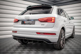 Maxton Design Central Rear Splitter (With Vertical Bars) Audi Q3 S-Line 8U Facelift by Maxton Design AU-Q3-1F-SLINE-RD1G+RD2G