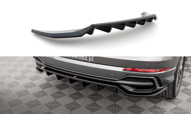 Maxton Design Central Rear Splitter (With Vertical Bars) Audi Q3 S-Line F3 by Maxton Design AU-Q3-2-SLINE-RD1G+RD2G