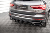 Maxton Design Central Rear Splitter (With Vertical Bars) Audi Q3 S-Line F3 by Maxton Design AU-Q3-2-SLINE-RD1G+RD2G