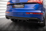 Maxton Design Central Rear Splitter (With Vertical Bars) Audi Q5 S-Line SUV Mk2 Facelift by Maxton Design AU-Q5-2F-SLINE-RD1G+RD2G