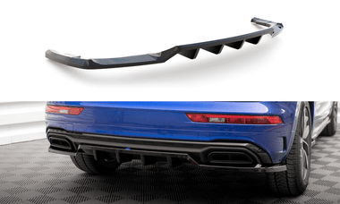Maxton Design Central Rear Splitter (With Vertical Bars) Audi Q5 S-Line SUV Mk2 Facelift by Maxton Design AU-Q5-2F-SLINE-RD1G+RD2G