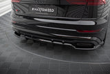 Maxton Design Central Rear Splitter (With Vertical Bars) Audi SQ8 / Q8 S-Line Mk1 Facelift by Maxton Design AU-Q8-1F-SLINE-RD1G+RD2G