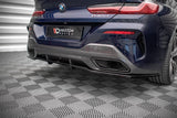 Maxton Design Central Rear Splitter (With Veritcal Bars) - BMW 8 Series Gran Coupe G16 (M-Pack) by Maxton Design BM-M850-G16-GC-RD1G+RD2G