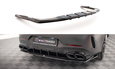 Maxton Design Central Rear Splitter (With Vertical Bars) Mercedes-AMG GT 63S 4-Door Coupe Aero by Maxton Design ME-GT-4D-AMG-RD1G+RD2G