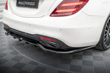 Maxton Design Central Rear Splitter (With Vertical Bars) Mercedes-Benz S AMG-Line W222 Facelift by Maxton Design ME-S-222F-AMGLINE-RD1G+RD2G