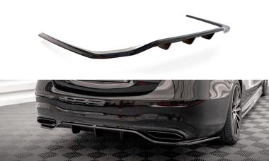 Maxton Design Central Rear Splitter (With Vertical Bars) Mercedes-Benz S AMG-Line W223 by Maxton Design ME-S-223-AMGLINE-RD1G+RD2G