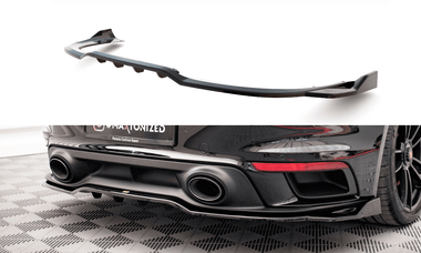 Maxton Design Central Rear Splitter (With Vertical Bars) Porsche 911 Turbo S 992 by Maxton Design PO-911-992-TURBO-S-RD1G+RD2G