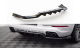 Maxton Design Central Rear Splitter (With Vertical Bars) Porsche Cayenne Coupe Mk3 by Maxton Design PO-CAY-3-C-RD1G+RD2G