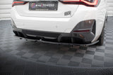 Maxton Design Central Rear Splitter (With Vertical Bars) V.2 BMW I4 M-Pack G26 by Maxton Design BM-I4-G26-MPACK-RD2G+RD3G