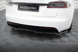 CENTRAL REAR SPLITTER (WITH VERTICAL BARS) V.2 TESLA MODEL S PLAID MK1 FACELIFT by TESLA TE-MODELS-1F2-PL-RD2G+RD3G