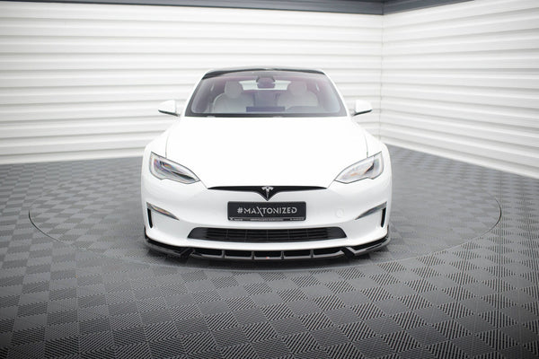 Maxton Design Front Splitter V.1 - Tesla Model S Plaid Mk1 Facelift ...