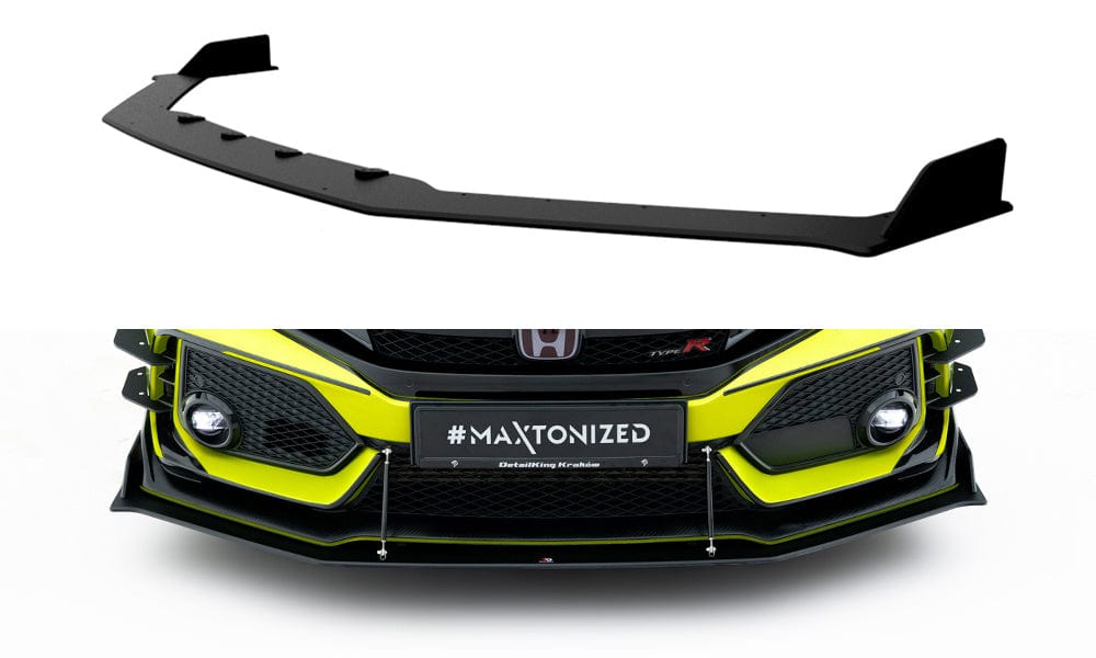 Honda Racing Splitter Maxton Design Racing Durability Front Splitter Honda Civic X Type-R ...