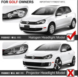 VLAND LED Headlights Halogen Models (Lower DRL) - VW / Mk6 / Golf
