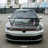 Seibon 2022+ Volkswagen Golf MK8 DV-Style Carbon Fiber Hood by Seibon HD22VWG8-DV