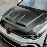 Seibon 2022+ Volkswagen Golf MK8 DV-Style Carbon Fiber Hood by Seibon HD22VWG8-DV