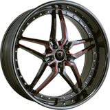 Marquee Wheels 20x9 et25 / 5x120 / cb74.1 Marquee Wheels M5331A 20" 5x120 Black / Red 5331A209512025BRMD