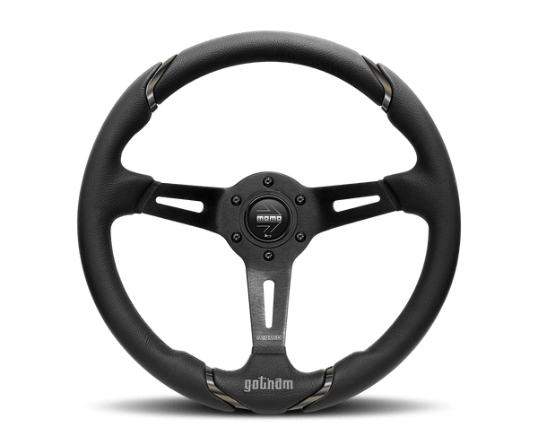 MOMO Millenium 350mm Black Leather Steering Wheel (MIL35BK1P)