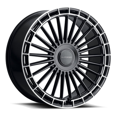 MV Forged MVF40 24" 5x110 up to 5x130 Gloss Black Diamond Ring (Custom Wheel) by MV FORGED