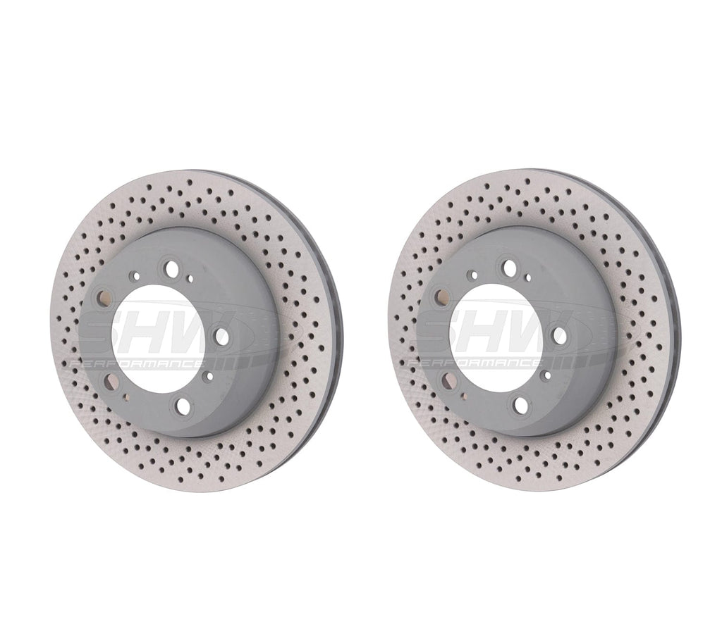 SHW Performance Rear Cross-Drilled Monobloc Brake Rotor Kit (299x24 ...
