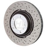 SHW Performance SHW Performance 14-19 Porsche 911 Turbo 3.8L w/o Ceramics Right Front Drilled-Dimple LW Brake Rotor PFR49016