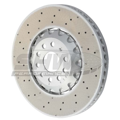 SHW Performance Cross-Drilled Monobloc Left Rear Brake Rotors - Porsche Carrera 4S 3.0L 20-21