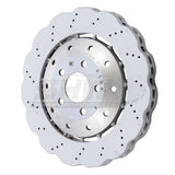 SHW Performance SHW Performance 14-20 Audi R8 5.2L Excl Ceramic Brake Front Drilled-Dimpled LW Wavy Brake Rotor AFX48201