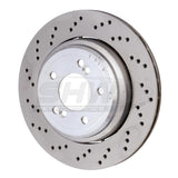 SHW Performance SHW Performance 06-08 BMW Z4 3.2L Left Rear Cross-Drilled Lightweight Brake Rotor BRL42833