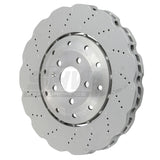 SHW Performance SHW Performance 14-18 Audi RS7 4.0L Front Drilled-Dimpled Lightweight Wavy Brake Rotor AFX47415