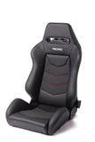 Recaro Black Leather and Red Suede Accent Recaro Speed V w/ Sub-Hole Driver Seat 7228065.1.3169