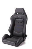 Recaro Recaro Speed V Display Seat (Dynamic/Reclinable) - Black Leather/Blue Suede w/Chrome Base 7227110.1.3170-D