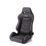 Recaro Black Leather and Cloud Grey Suede Accent Recaro Speed V w/ Sub-Hole Driver Seat 7228065.1.3171