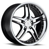 MRR RW2 18" 5x108 Black Machined Face w/ Chrome Lip by MRR Wheels