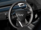RW Carbon Tesla Model 3 / Y Carbon Fiber Steering Wheel Trim by RW Carbon