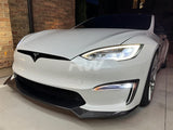 RW Carbon Tesla Model S Facelift CF Front Upper Splitters by RW Carbon