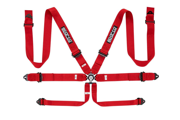 Sparco Competition 6 Point Harness - Red 3in Aluminum | 04818RALRS