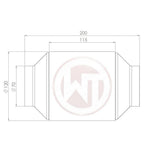 Wagner 200CPSI / 120x115mm (4.7x4.5") Wagner Tuning Racing Catalyst Converter - Universal 009001013-200CPSI