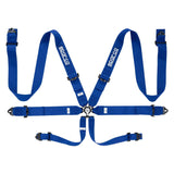 SPARCO Blue Sparco 3in 6 Point Cam-Lock Harness 04818RACAZ