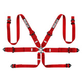 SPARCO Red Sparco 3 to 2in HANS 6 Point FHR Pro Racer Harness 04818RH1RS