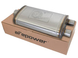 AFE aFe MACHForce XP SS Muffler 3in Center Inlet / 2.5in Dual Outlets 22in L x 11in W x 6in H Body 49M00014