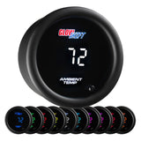 GlowShift Gauges 10 Color Digital Ambient Air Temperature Gauge | GS-TCD24